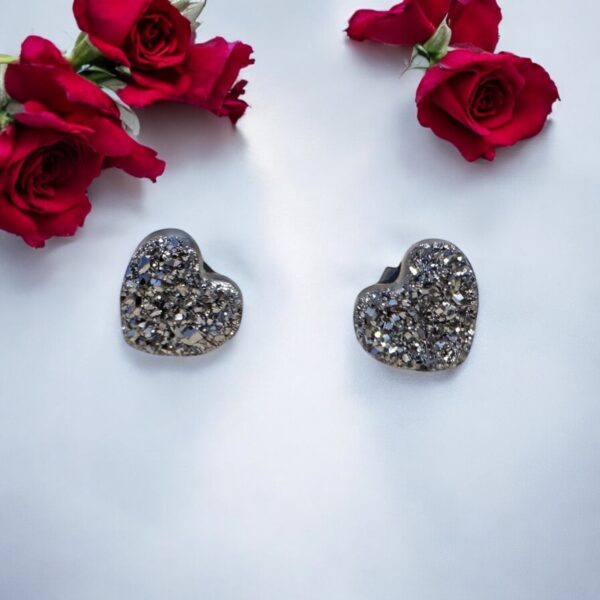 Druzy Heart Earrings